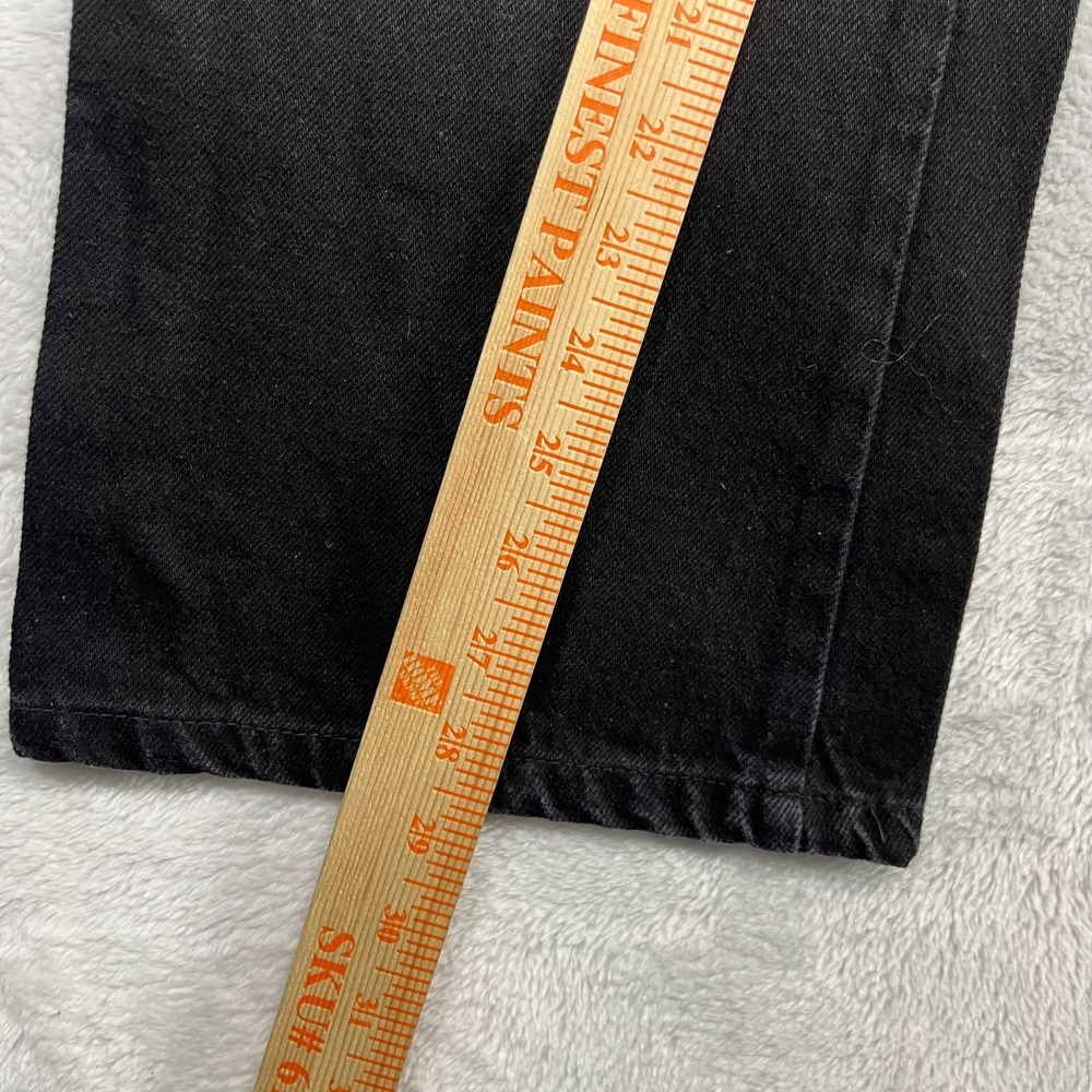 Fine Flare Jeans Women's 7/8 Black Denim Pockets Mid Rise Zip Fly Y2K - 26x28.5 - Picture 6 of 11